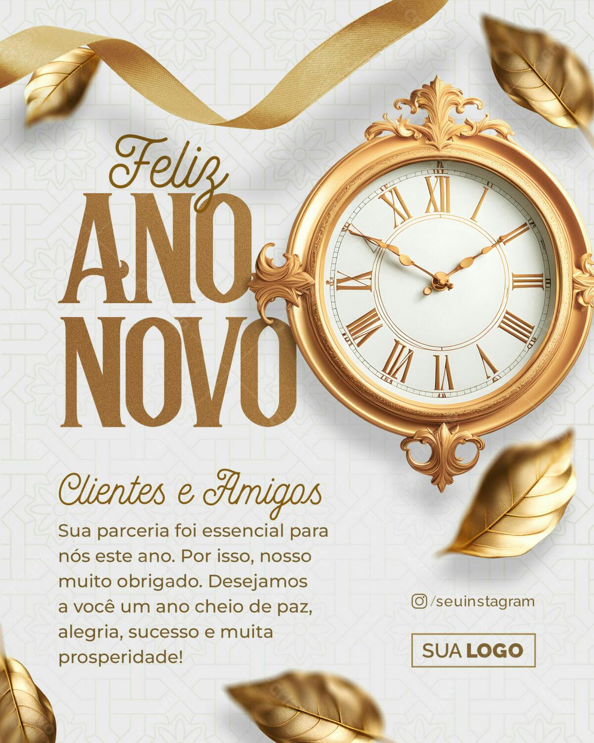 Postagem Feliz Ano Novo PSD Editável