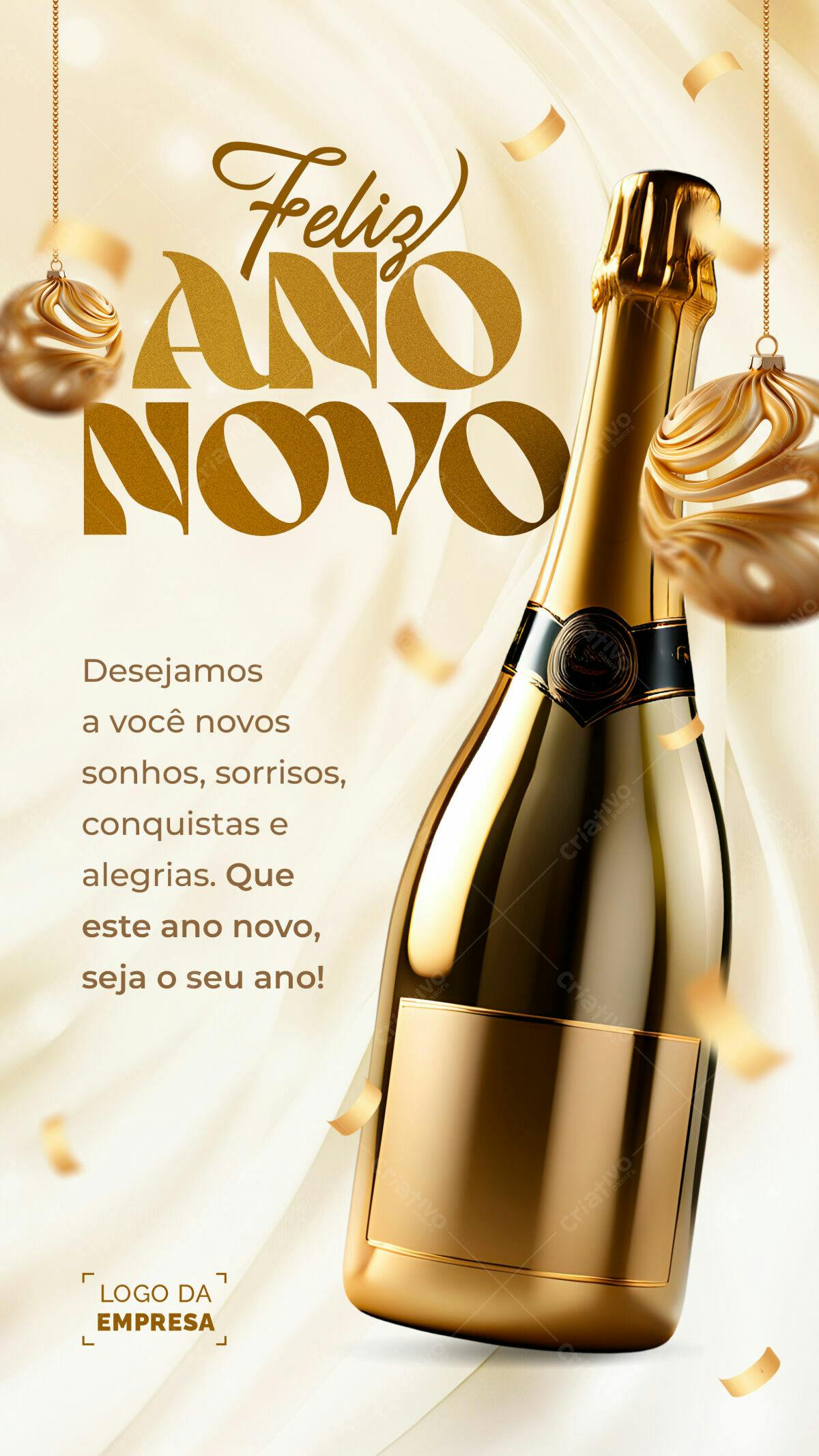 Flyer Feliz Ano Novo PSD Editável