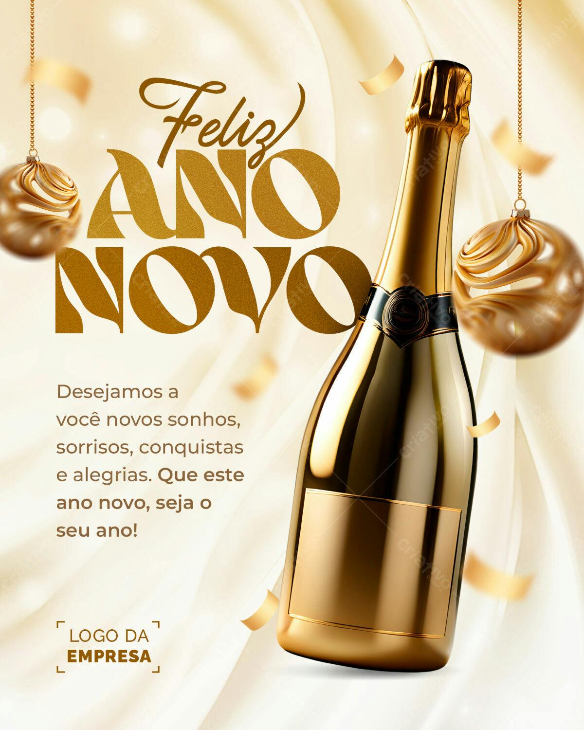 Flyer Feliz Ano Novo PSD Editável
