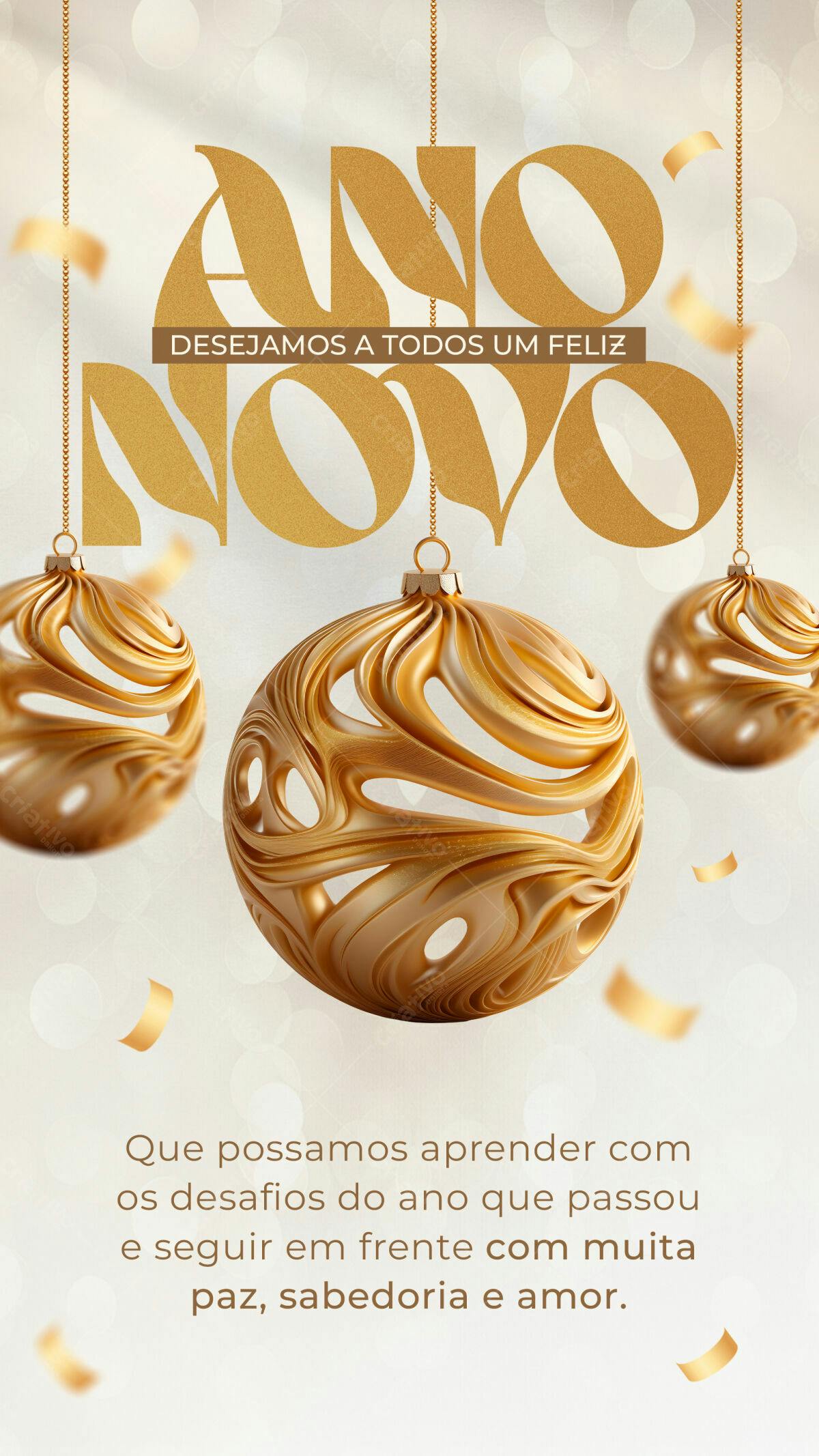 Flyer Feliz Ano Novo PSD Editável