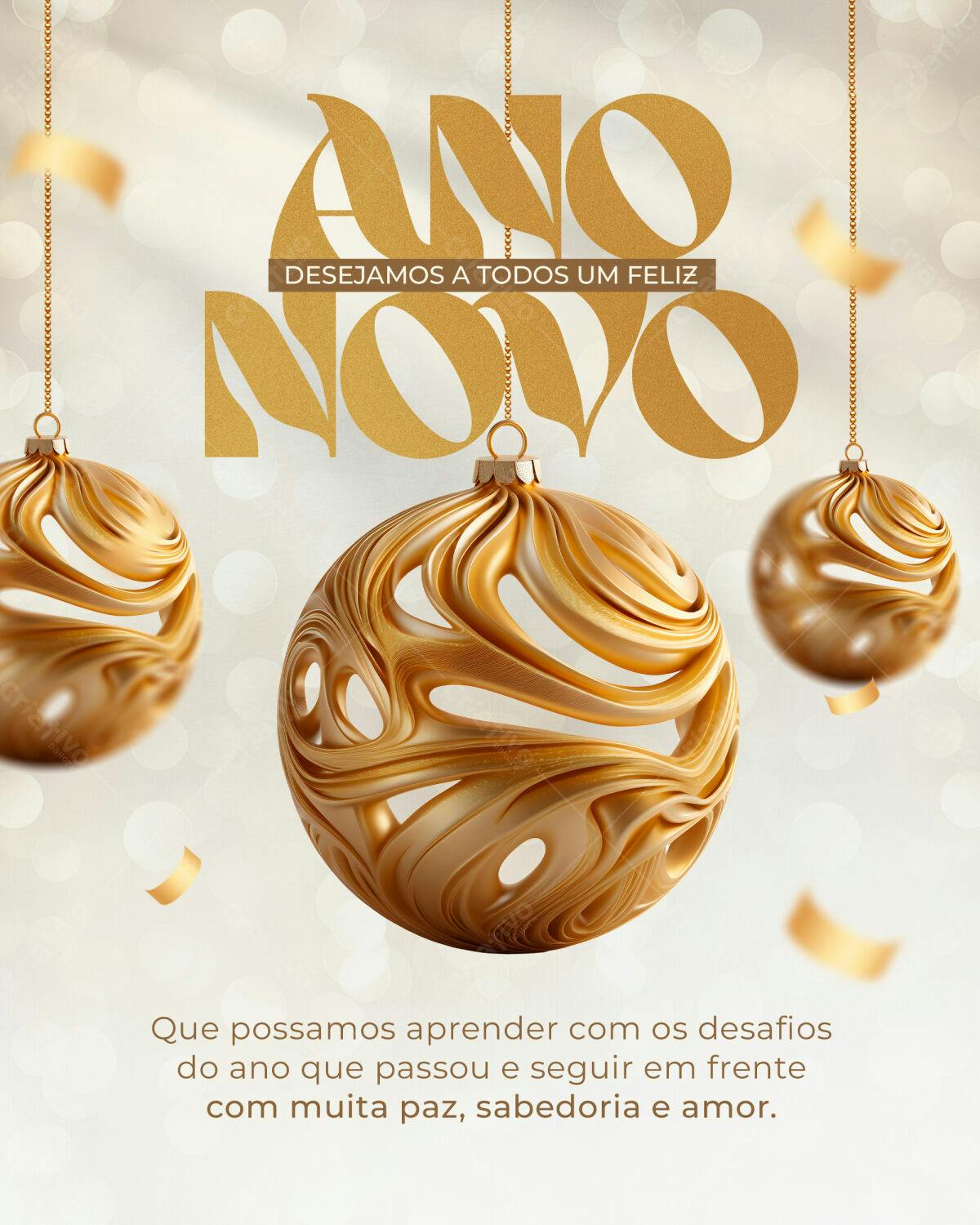 Postagem Feliz Ano Novo PSD Editável
