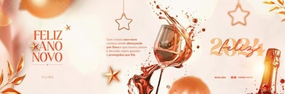 Banner Feliz Ano Novo PSD Editável