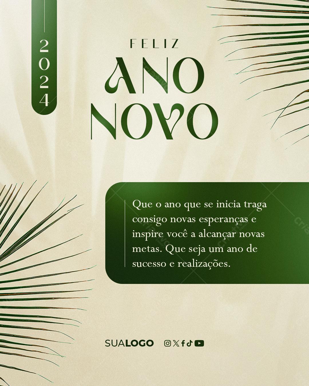 Postagem Feliz Ano Novo PSD Editável