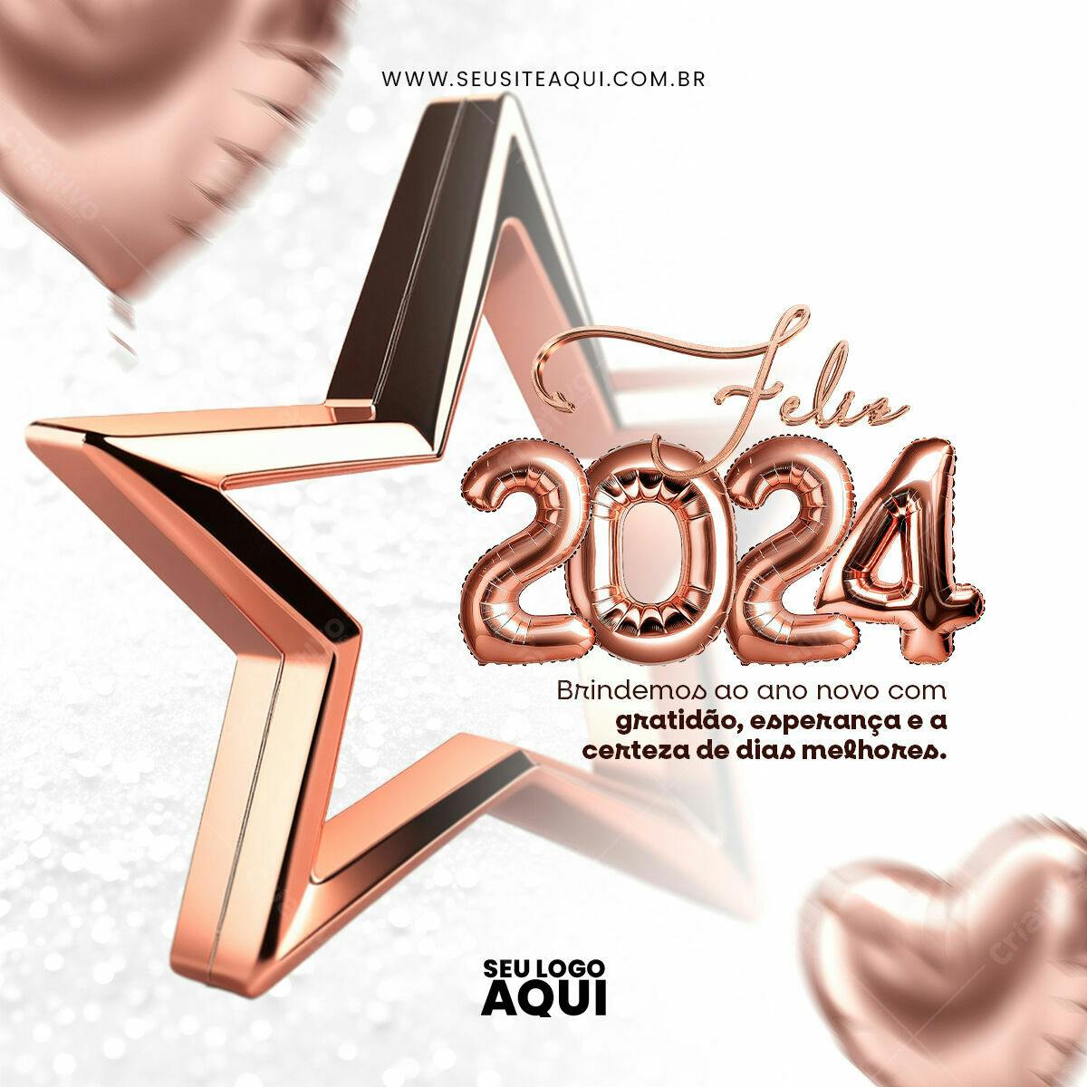 Postagem Ano Novo 2024 PSD Editável