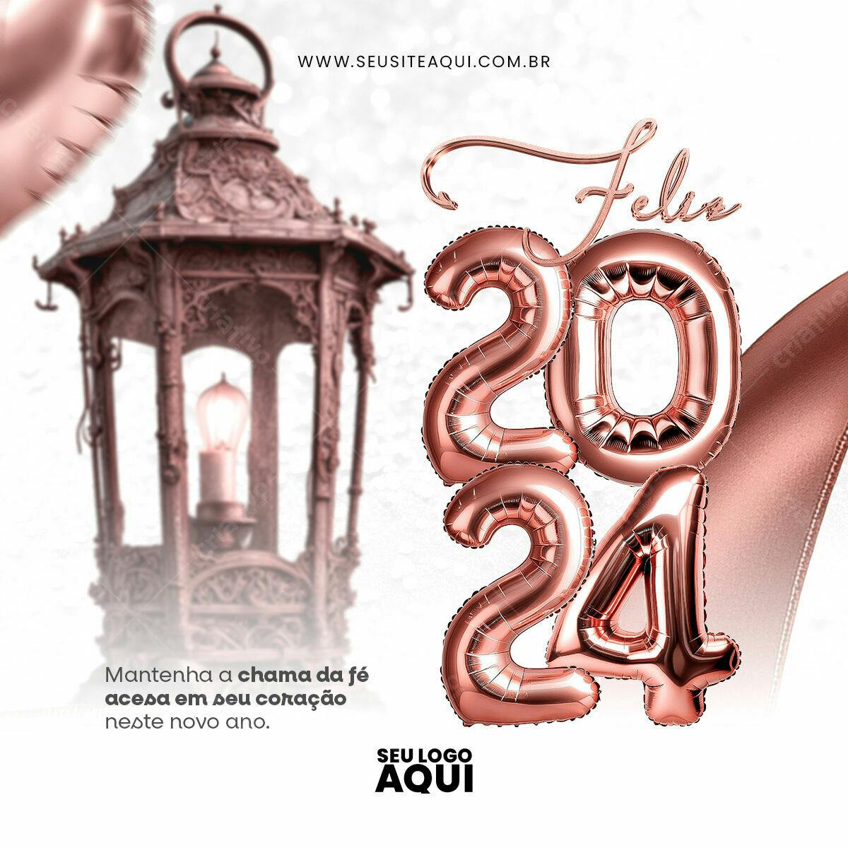Flyer Feliz Ano Novo 2024 PSD Editável