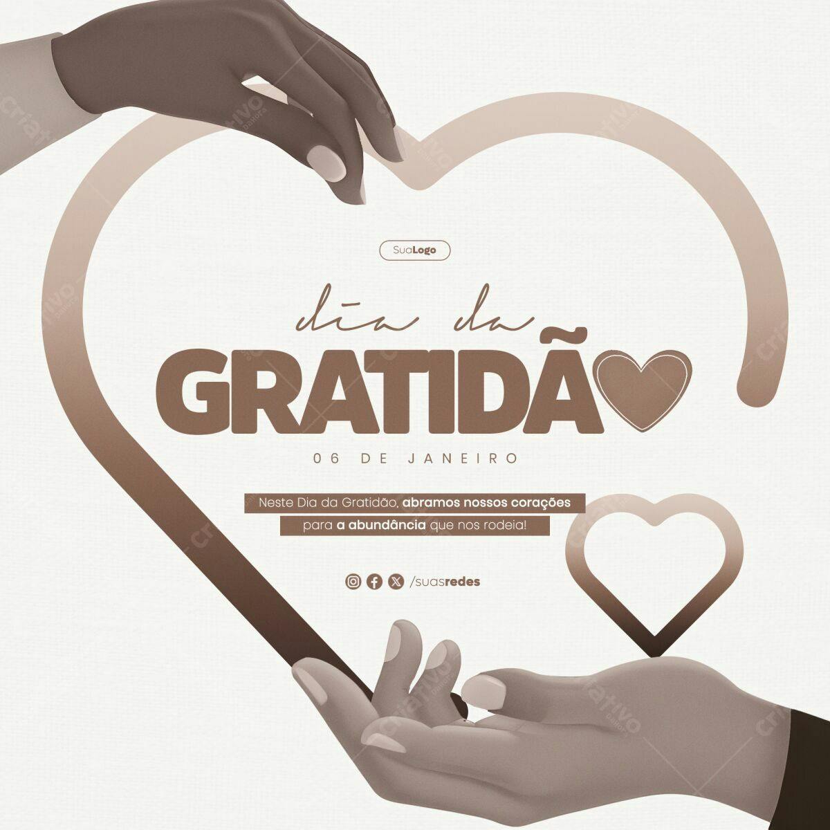 Post para o Dia da Gratidão PSD Editável