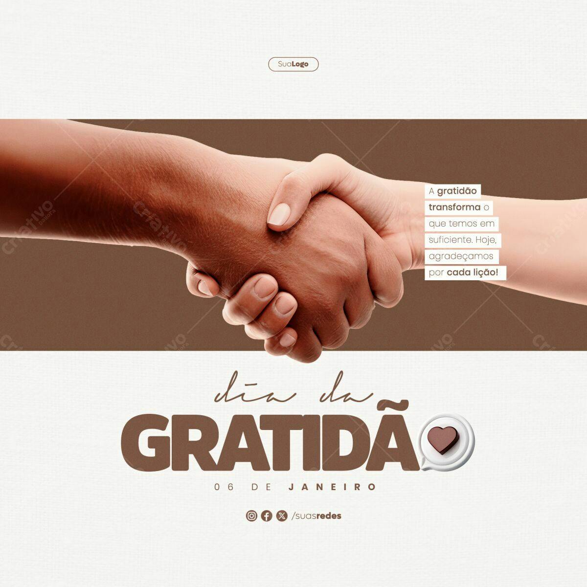 Post para o Dia da Gratidão PSD Editável