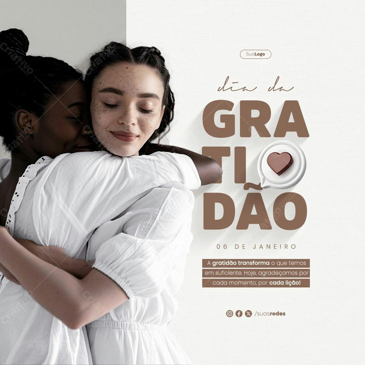 Post para o Dia da Gratidão PSD Editável