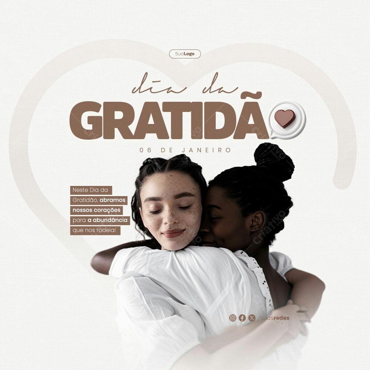 Post para Dia da Gratidão PSD Editável