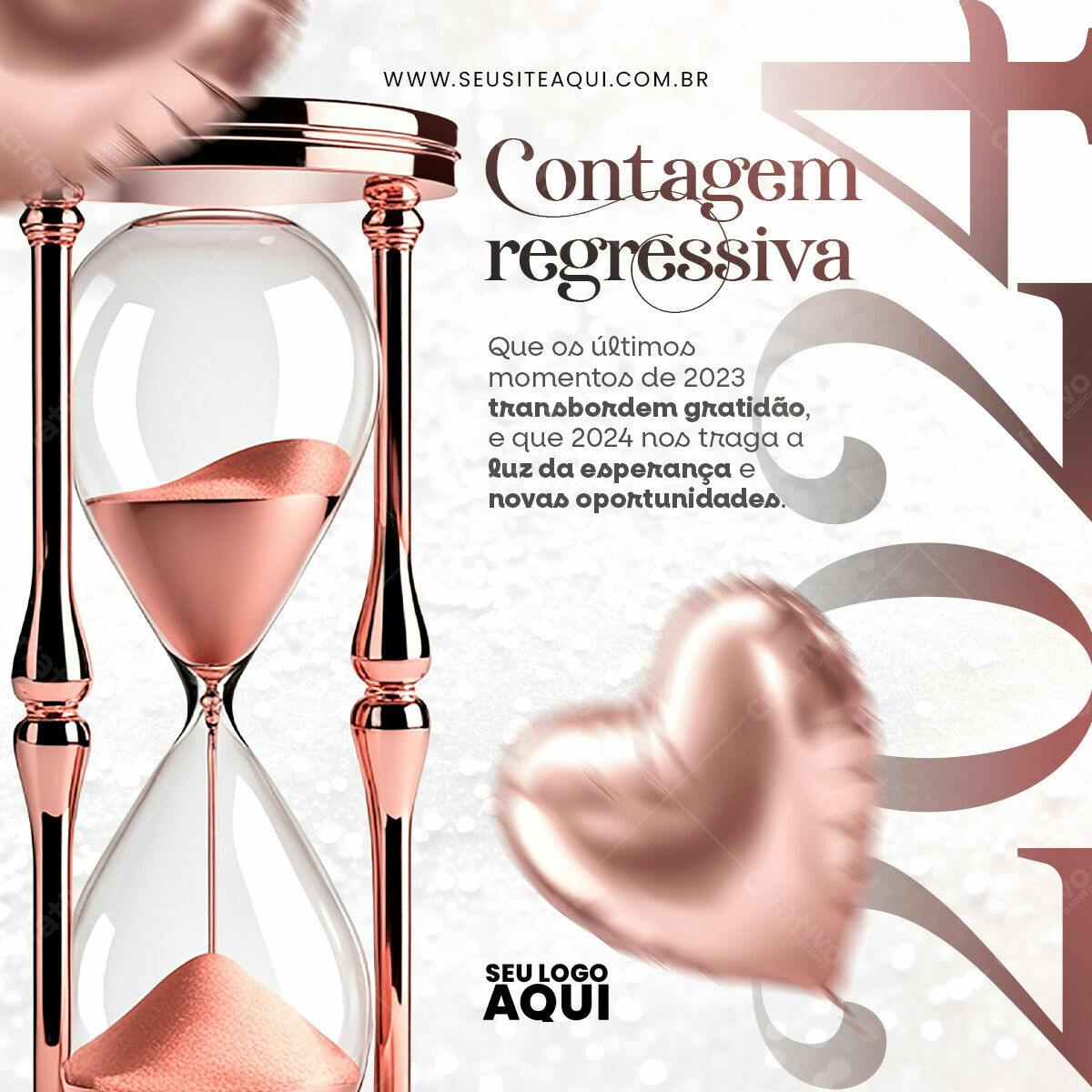Postagem de Contagem Regressiva para Fim de Ano PSD Editável