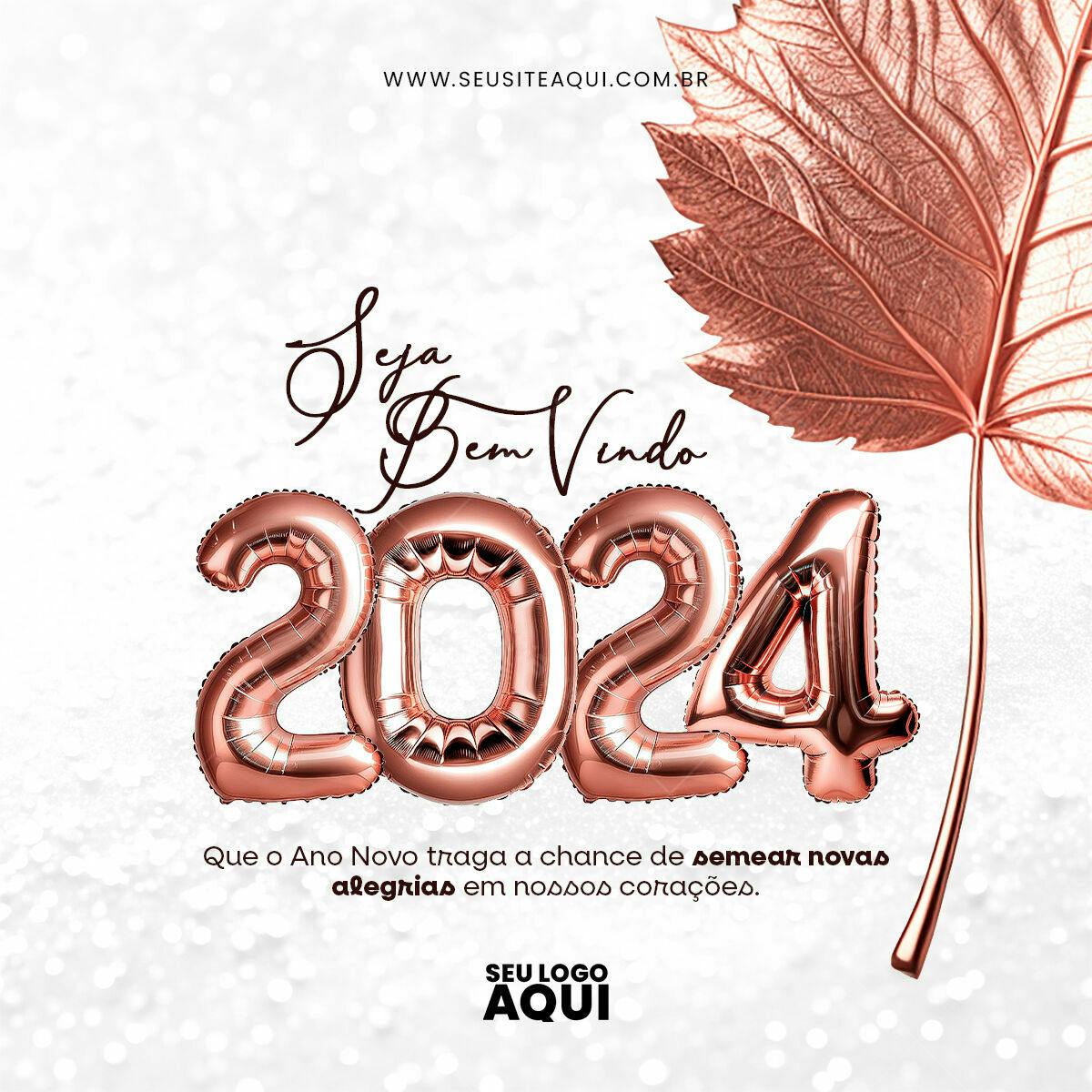 Postagem Boas Festas Ano Novo 2024 PSD Editável