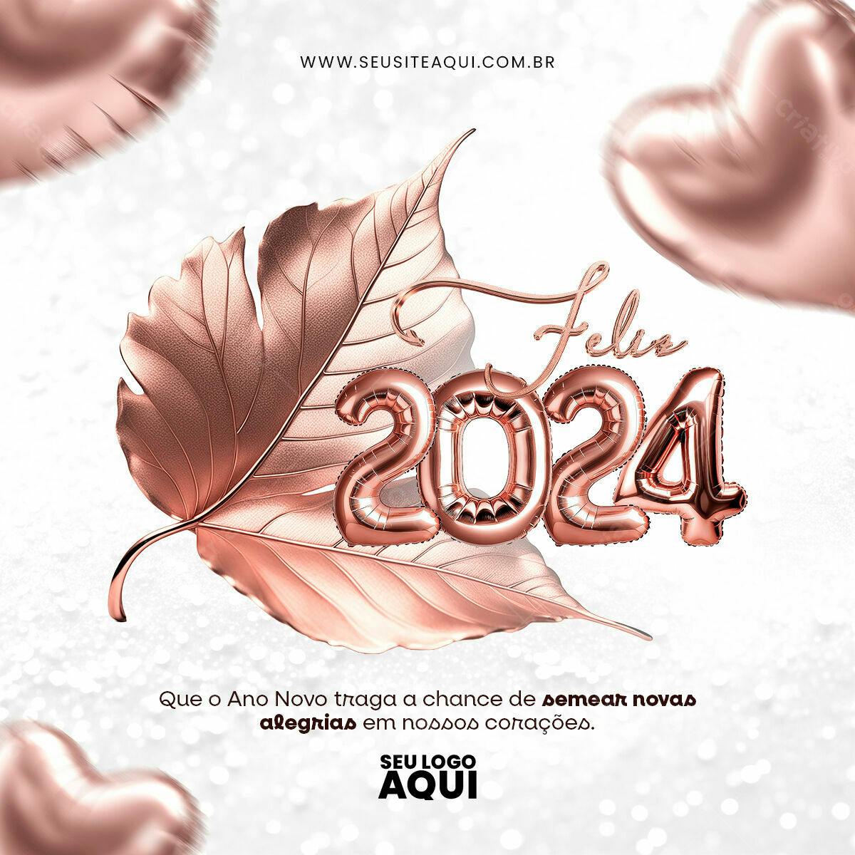 Postagem Ano Novo 2024 PSD Editável