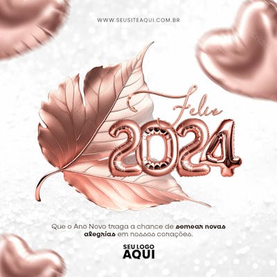 FEED | SEJA BEM VINDO JANEIRO | BEM VINDO 2024 | FELIZ ANO NOVO| PSD EDITÁVEL