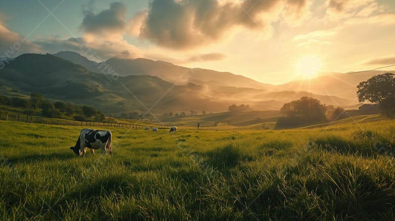 Gado vacas girolando no pasto fazenda agro cena 3