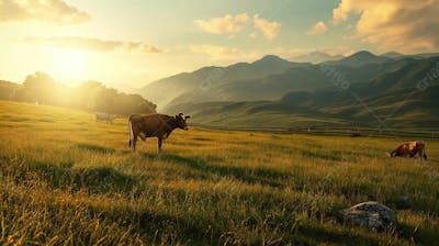 Gado Vacas Girolando No Pasto Fazenda Agro Cena 8