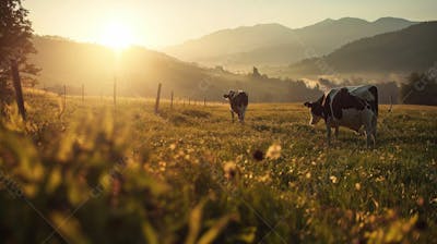 Gado Vacas Girolando No Pasto Fazenda Agro Cena 9