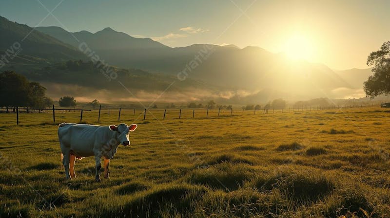 Gado vacas girolando no pasto fazenda agro cena 11