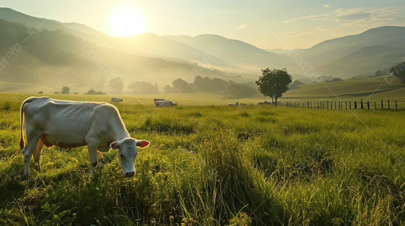 Gado vacas girolando no pasto fazenda agro cena 13