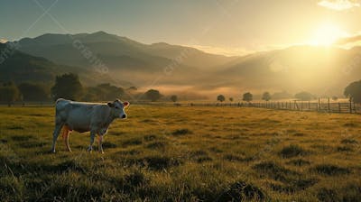 Gado Vacas Girolando No Pasto Fazenda Agro Cena 14
