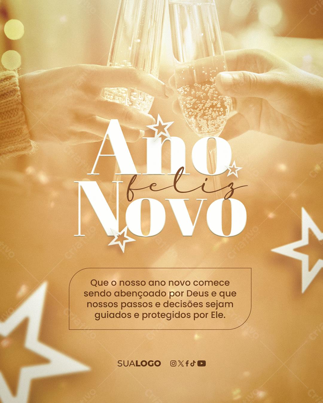 Flyer Ano Novo Religioso PSD Editável