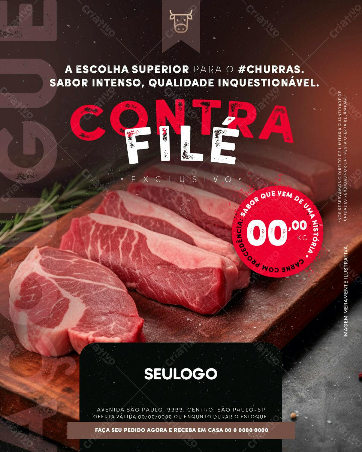 Flyer Churrasco Contra File PSD Editável
