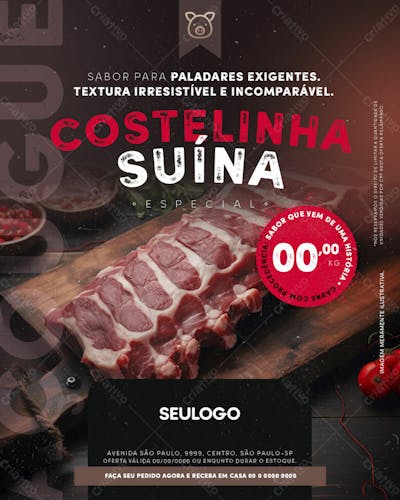 Feed Açougue Promoção Costelinha Psd