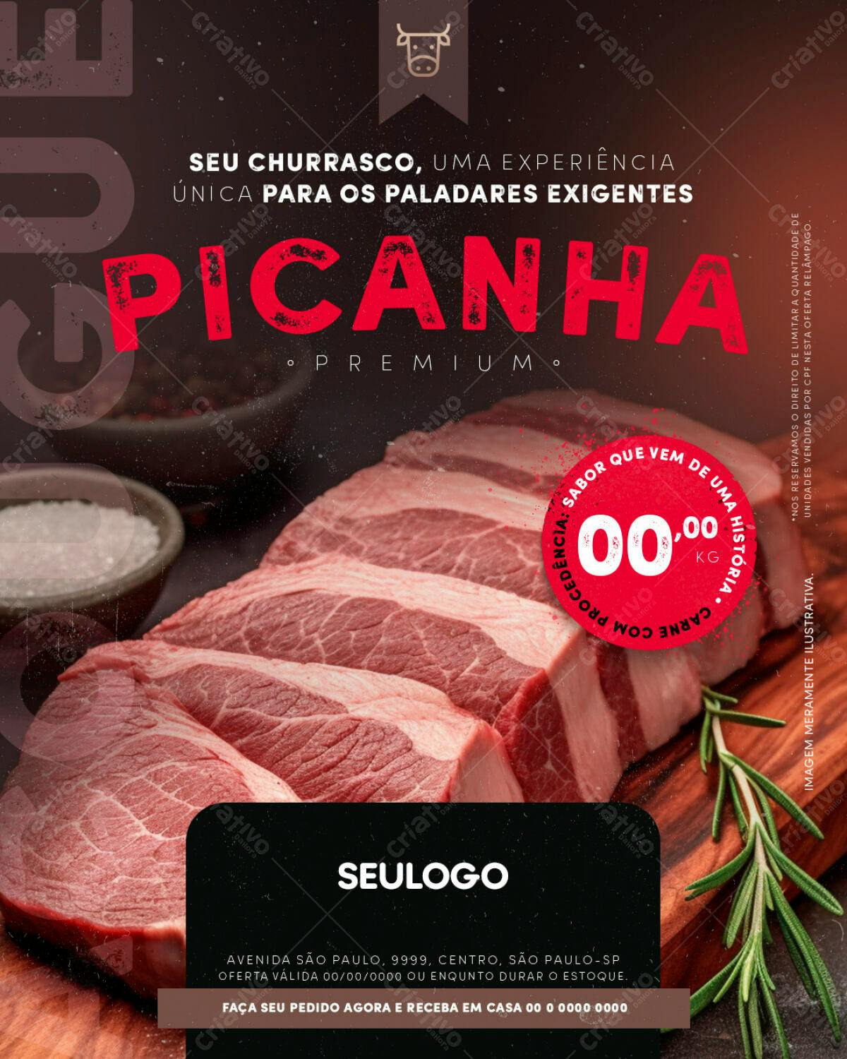 Flyer Churrasco Picanha Premium PSD Editável