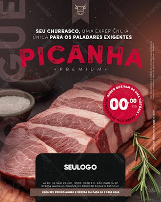 Feed açougue promoção picanha psd