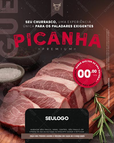 Feed Açougue Promoção Picanha Psd