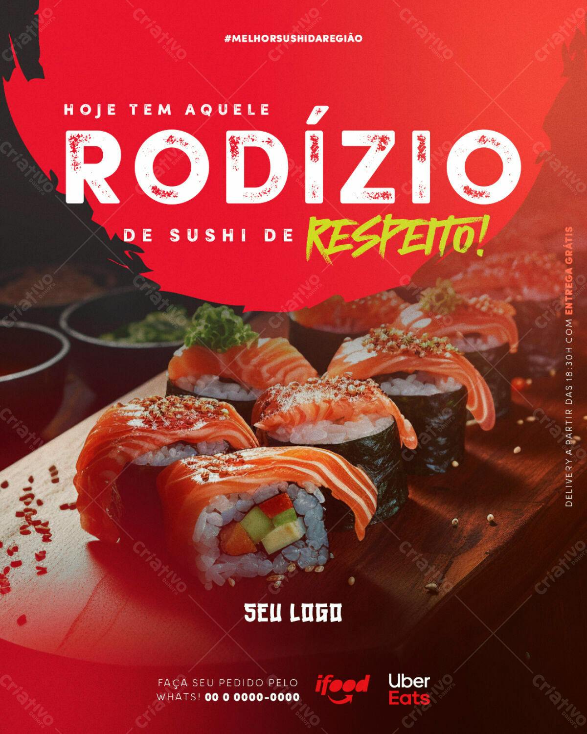 Flyer Rodízio de Sushi PSD Editável