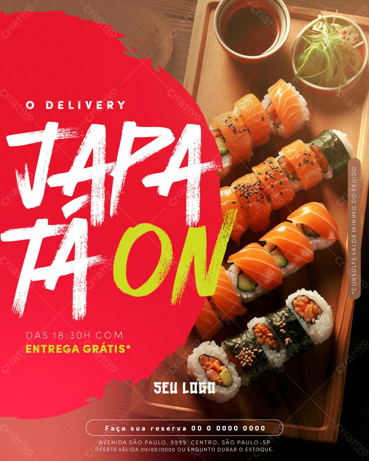Flyer para Delivery de Japoneses PSD Editável