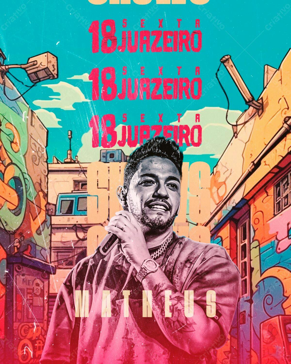 Flyer Show Matheus e Kauan Juazeiro PSD Editável