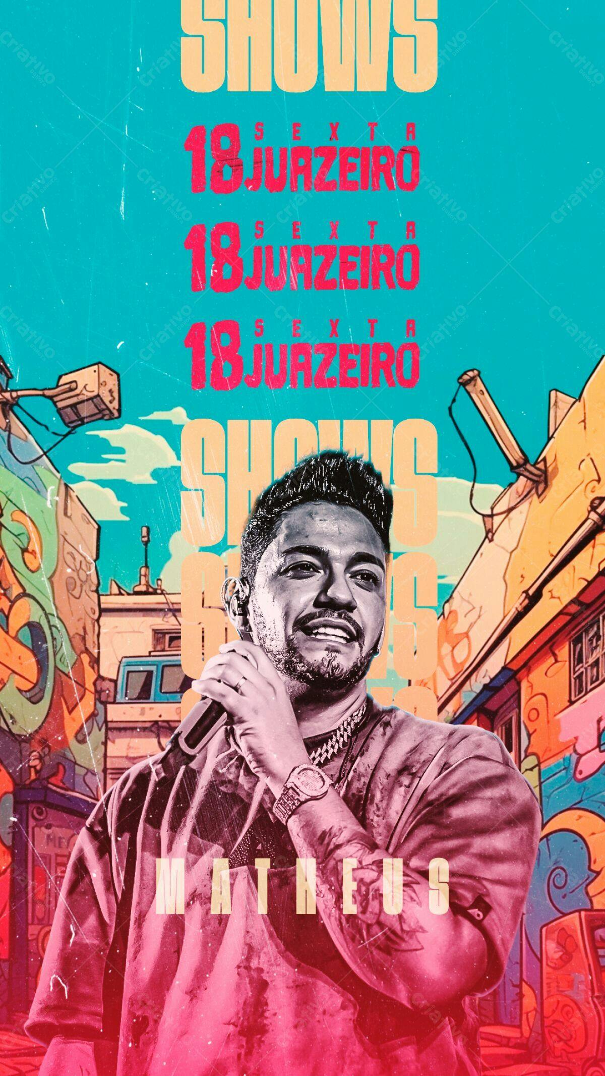 Flyer Show Matheus em Juazeiro PSD Editável