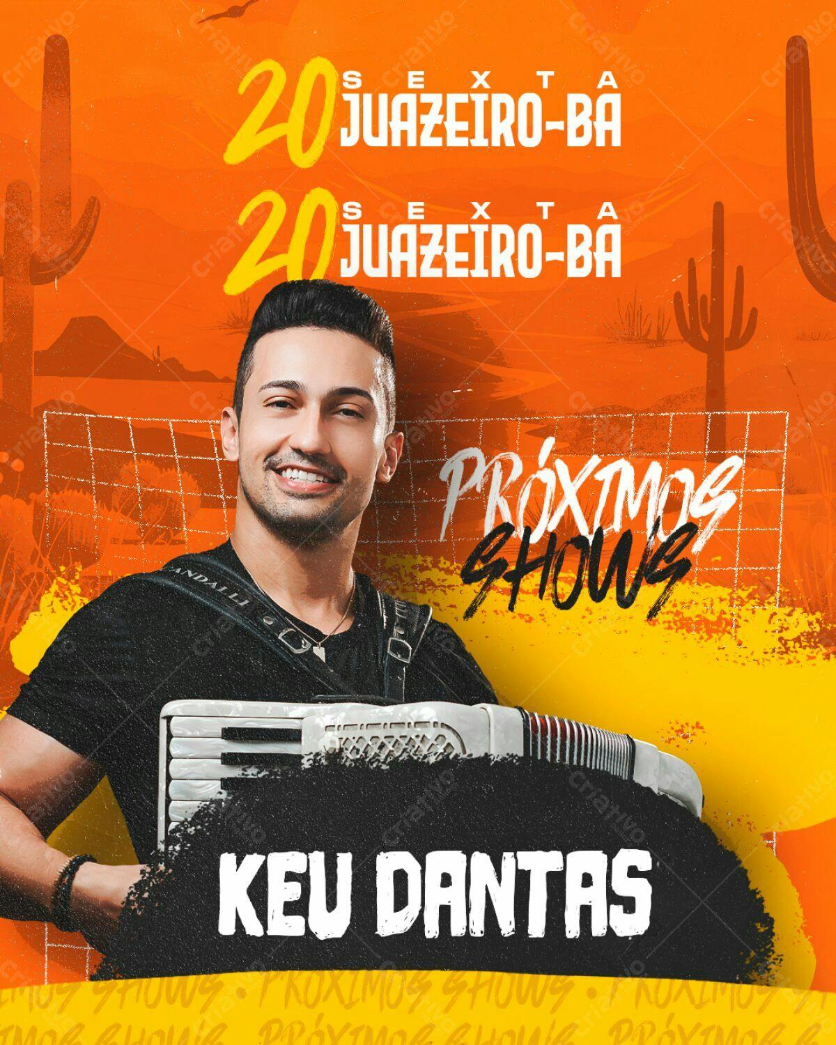 Flyer para Show Keu Dantas em Juazeiro-BA PSD Editável