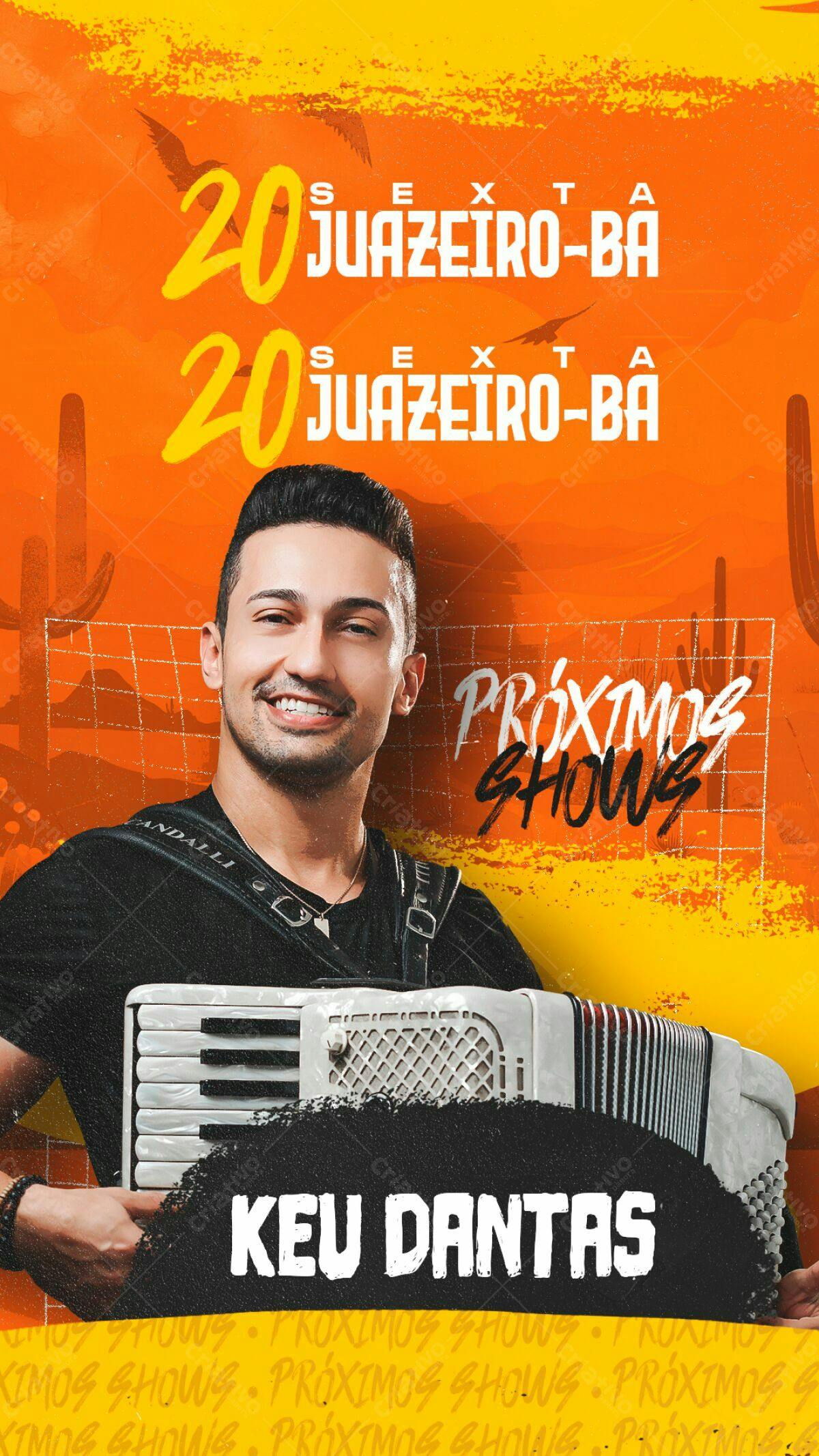 Flyer para Show Keu Dantas em Juazeiro-BA PSD Editável