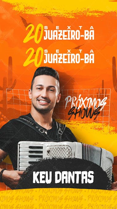 77 agenda de shows keu dantas stories psd editável