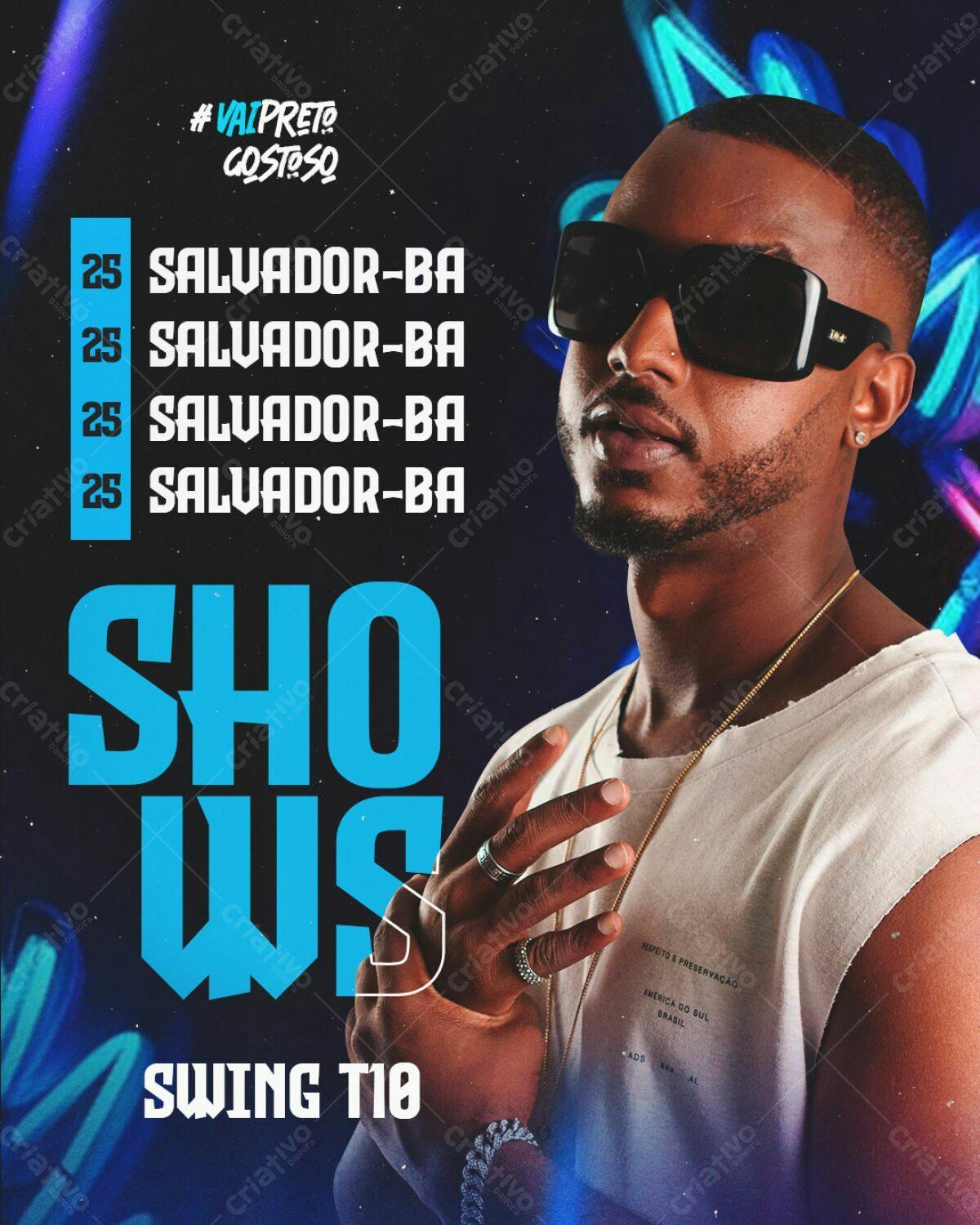Flyer para Show Swing T18 em Salvador PSD Editável