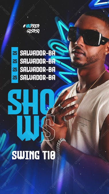 78 agenda de shows swing do t 10 stories psd editável