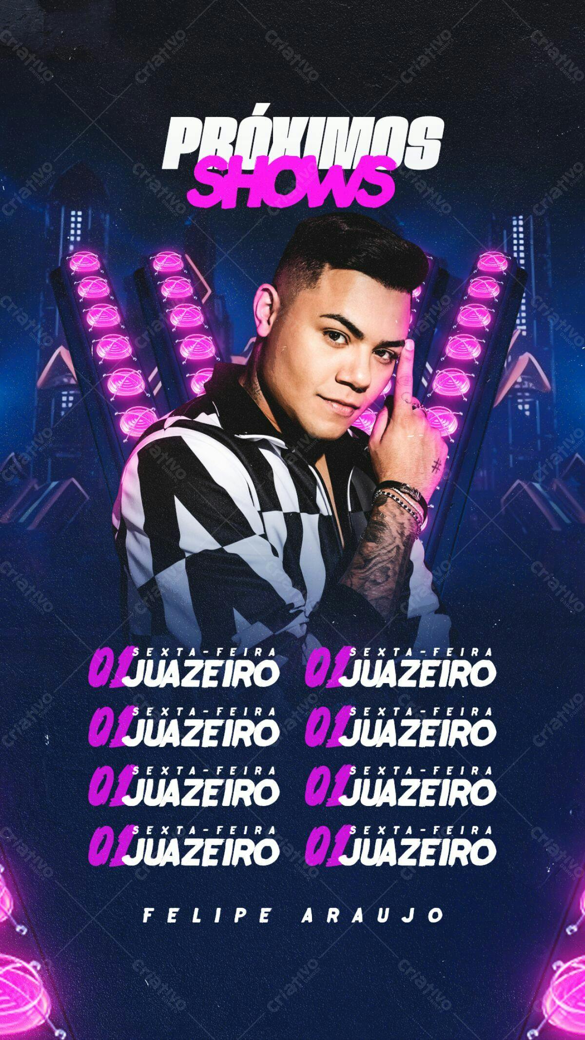 Flyer para Shows Felipe Araujo PSD Editável