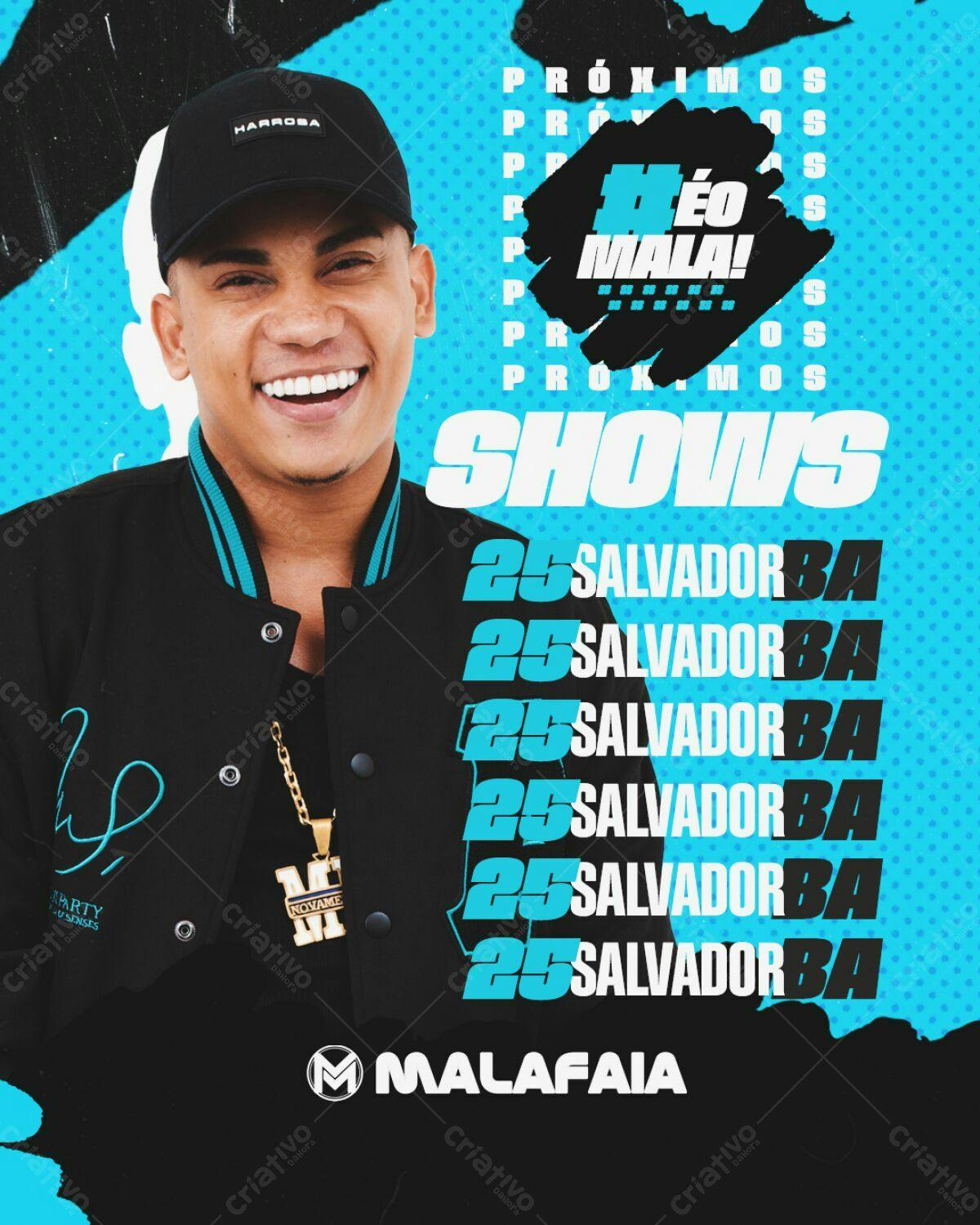 Flyer para Shows do Mc Malafaia PSD Editável