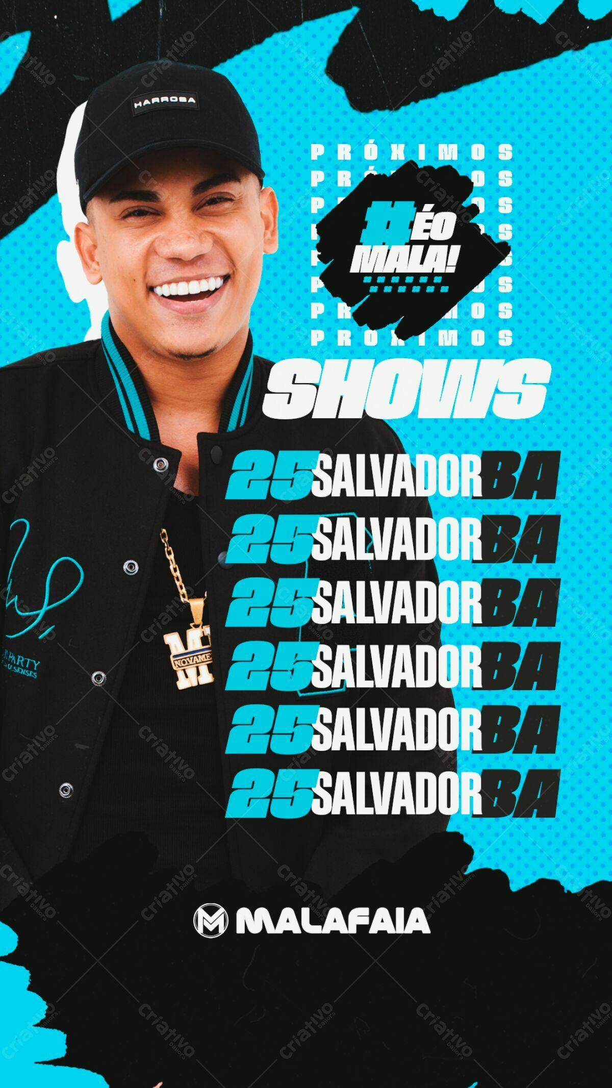 Flyer para Shows Malafaia em Salvador PSD Editável