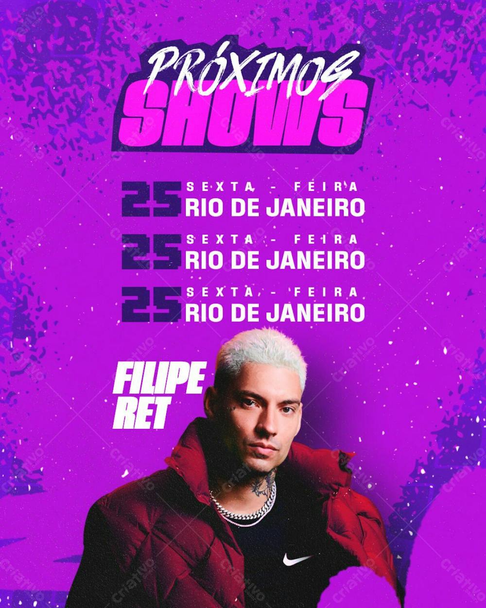 94   Agenda De Shows Filipe Ret Feed Psd Editável