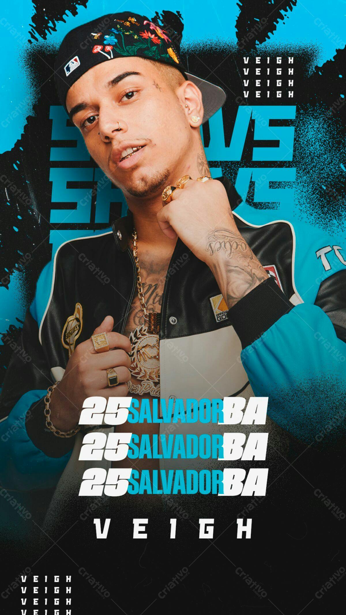 Flyer para Show do Veigh em Salvador PSD Editável