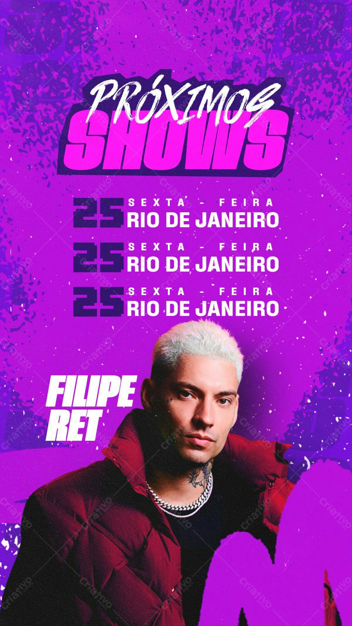 Flyer para Shows do Filipe Ret PSD Editável