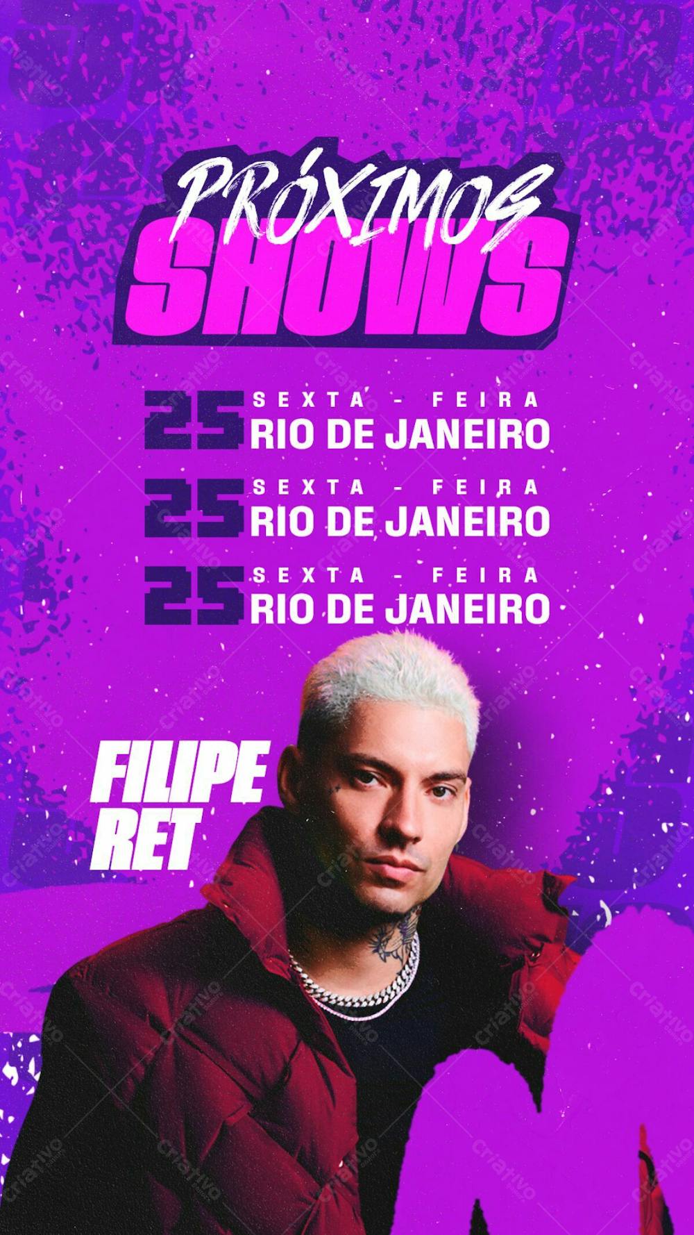 94   Agenda De Shows Filipe Ret Stories Psd Editável