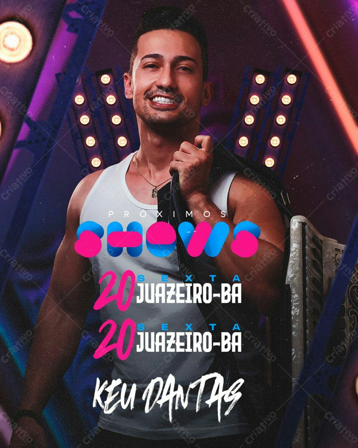 Flyer para Show Keu Dantas em Juazeiro-BA PSD Editável
