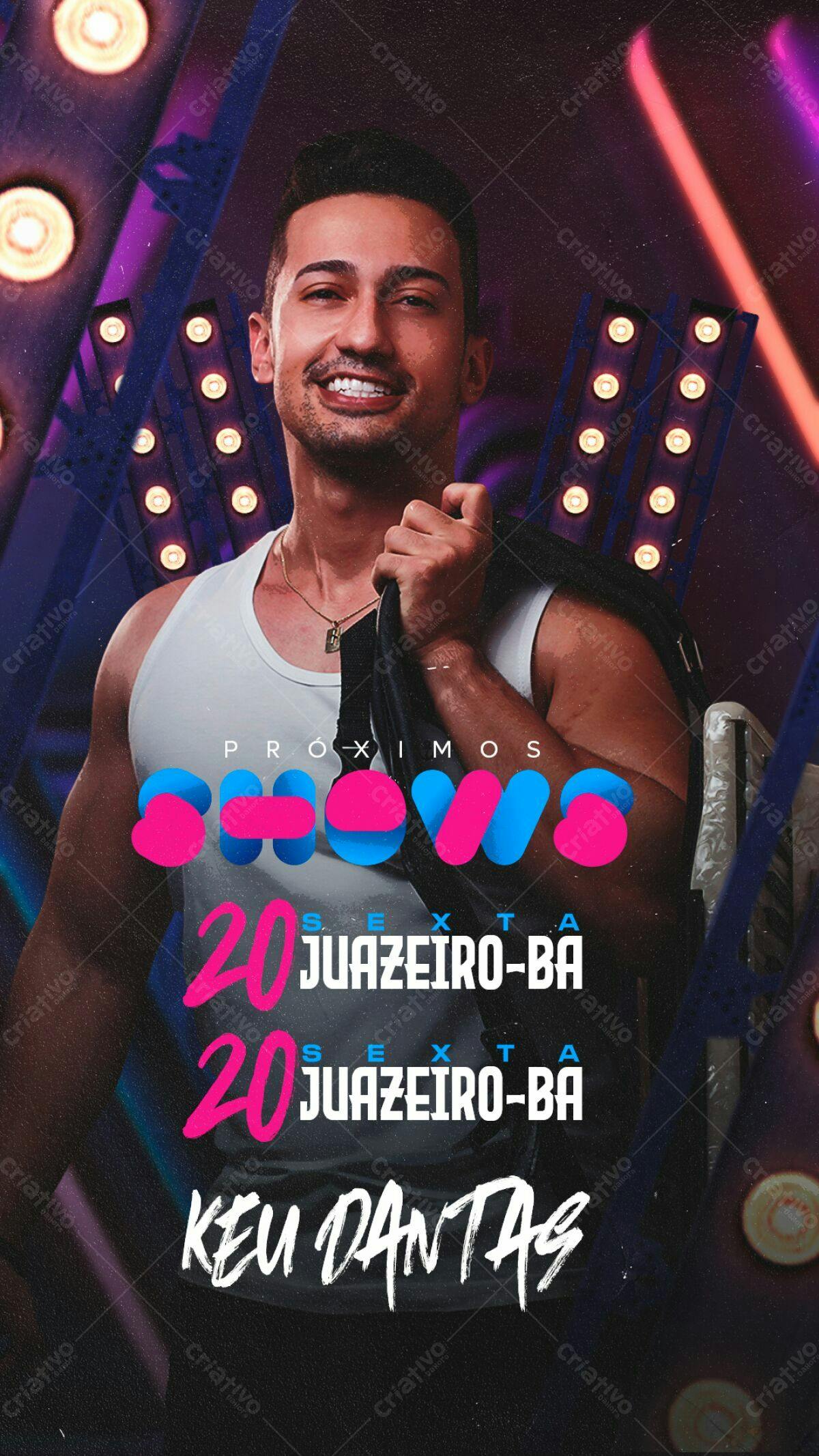 Flyer para Show Keu Dantas em Juazeiro-BA PSD Editável