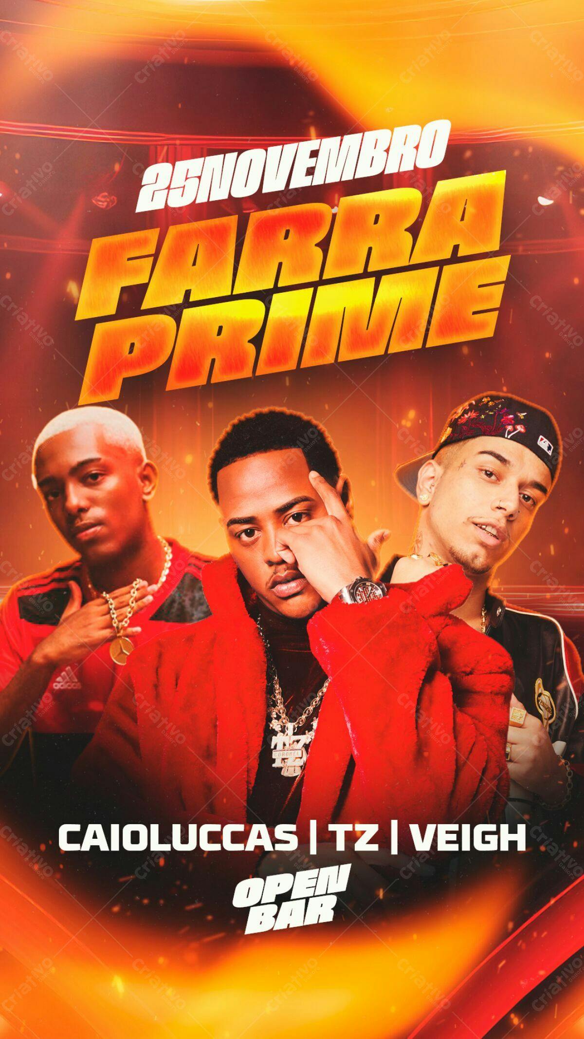 Flyer para Festa Farra Prime PSD Editável