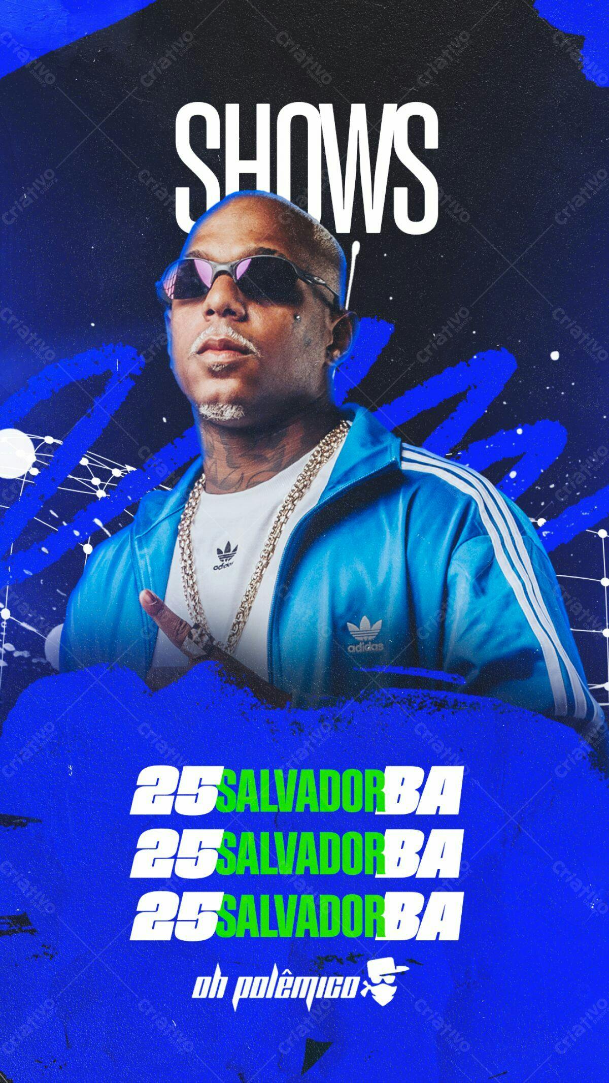 Flyer para Show do Oh Polêmico em Salvador PSD Editável