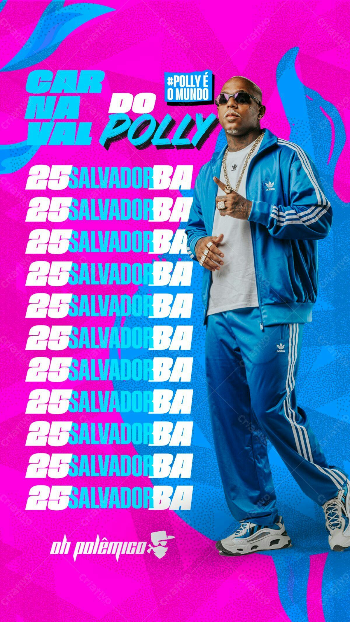Flyer para Show do Polly em Salvador PSD Editável